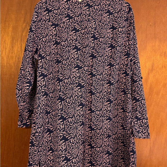 Coolibar Women's Santorini Tunic Long Sleeve Shirt sz L Peachy Pink Flowers - Picture 5 of 5